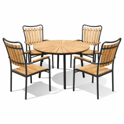 Eva Magnolia Tr�dg�rdsset med bord �: 130 cm + 4 stolar - v�lj f�rg p� ramen