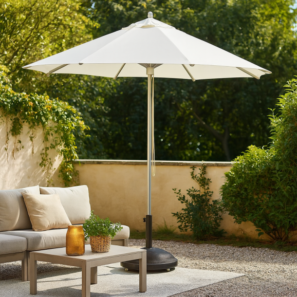 Off White Parasol OLEFIN  3,3 m - Vandtt + Dug har UV50+ solbeskyttelse - Vlg farve. Model: Royal