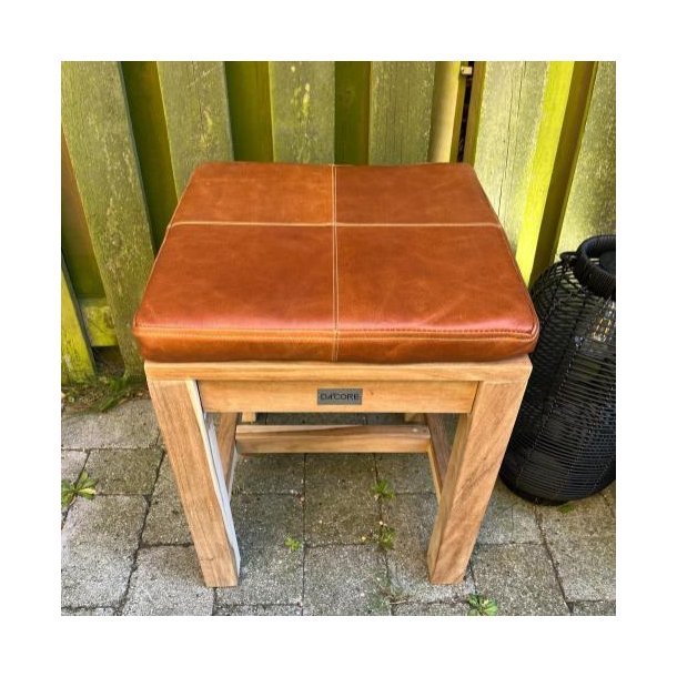 S�dehynde 40x40x5cm i sort eller cognac b�ffell�der - v�lg farve