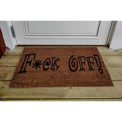 "F*ck Off" en liten drrmatta med stor betydelse. Drrmattan tl utomhusbruk ret runt. 40 x 70