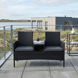 Duo Sofa i UV-beskyttet polyrattan inkl. 2 hynder