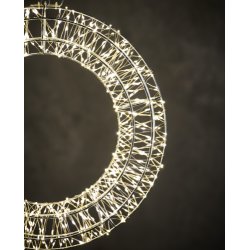 Dekorativ krans med 720 mikro-LED, gennemsigtig ledning, IP44 adapter, dobbelt timerfunktion 38 cm