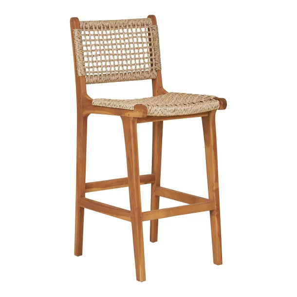 Bali counterstol i teak og rattan. MODERNE BARSTOL I KVALITETS MATERIALE!!