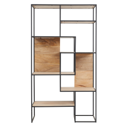 Tessa reol i sort metal og mango tr - 40x100x180 