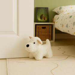 Drstopper plyshund til brnevrelset, kontoret eller andre steder - 100% Polyester- Vlg variant