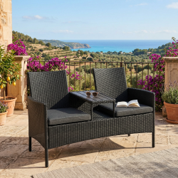 Duo Sofa i UV-beskyttet polyrattan inkl. 2 hynder