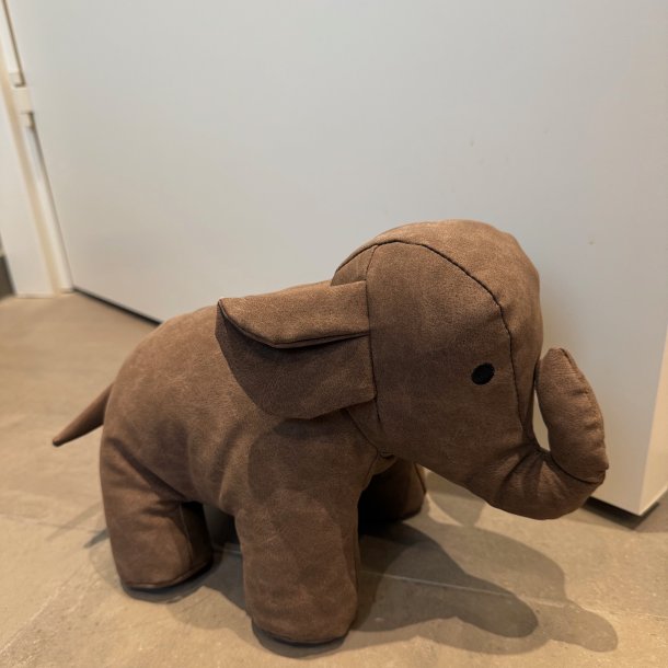 Elefant Drstopper 16 cm fremstillet i PU Lder - Fs i flere farver