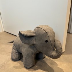 Elefant Drstopper 16 cm fremstillet i PU Lder - Fs i flere farver