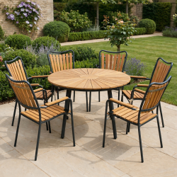 Eva Family set - Teak �: 150 cm - v�lj f�rg p� bord och stol