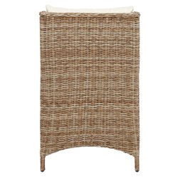 Elegant og funktionel vedligeholdelsesfri hjrygget havestol i aluminium og natur rattan med hynder