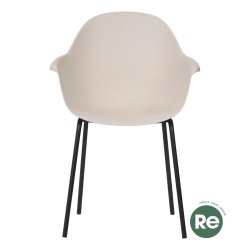 Elegant og miljvenlig skalstol i hvid bambus og plastik med solide ben i sort metal. Model Camilla 