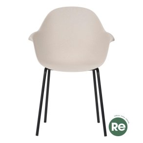 Elegant og miljvenlig skalstol i hvid bambus og plastik med solide ben i sort metal. Model Camilla 