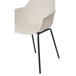 Elegant og miljvenlig skalstol i hvid bambus og plastik med solide ben i sort metal. Model Camilla 