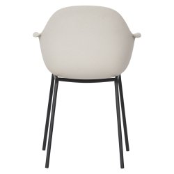 Elegant og miljvenlig skalstol i hvid bambus og plastik med solide ben i sort metal. Model Camilla 