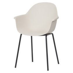 Elegant og miljvenlig skalstol i hvid bambus og plastik med solide ben i sort metal. Model Camilla 