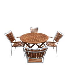 Eva/Boston rundt terrassest med 4 - vlg stolens farve