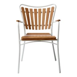 Ella havembelst bord  110 cm - aluminium og teak til 4 personer - vlg bord og stoles farve