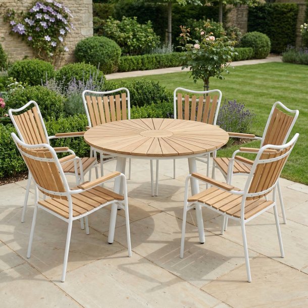 Eva Family set - Teak �: 150 cm - v�lj f�rg p� bord och stol