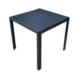 Firkantet Bord med metal ben og UV-beskyttet plastplade str. 80x80 cm. VEDLIGEHOLDELSESFRIT 