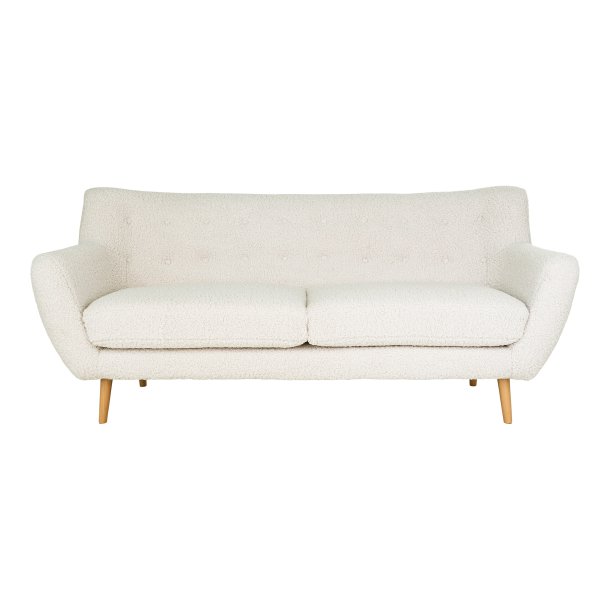 3 personers sofa i hvidt fluffy kunstigt lammeskind - Model: Monte