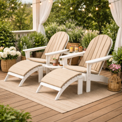 Hynde til Amerikans skammel/Adirondack skammel - sandfarvet - B:62 x D:54 cm