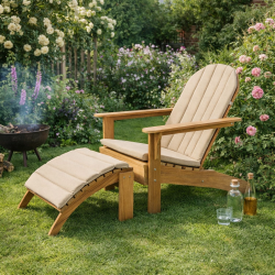 Komfortabel hynde til Amerikans stol/Adirondack stol - sandfarvet - L131 x B60 cm � Tykkelse: 2 cm