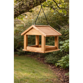 Fuglehus i gold teak � eksklusivt foderhus til haven