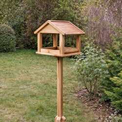 Fuglehus i gold teak � eksklusivt foderhus til haven