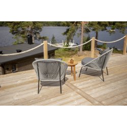 Loungeset med tv ftljer och ett sidobord inkl. all-weather dynor - Modell: Lindos/Chania