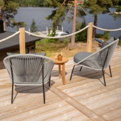 Loungeset med tv ftljer och ett sidobord inkl. all-weather dynor - Modell: Lindos/Chania