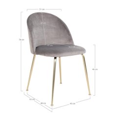 Geneve Spisebordstole i velour - vlg farve