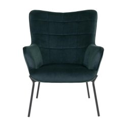 Glasgow Lnestol i mrkegrn velour med sorte stlben