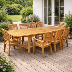 Boston gold teak udtr�ksbord 4-8 personer. Str. 90x150-200 cm.