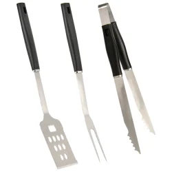 Grillst 3 dele i rustfrit stl og anti-glide greb i pp-plast 