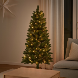 Juletr med LED lys i plastik med metalfod - Vlg strrelse