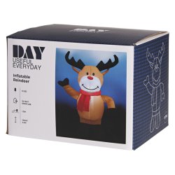 Kmpe oppusteligt rensdyr med 8 LED prer - 2,4 M - IP44 - til udendrs brug 