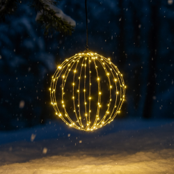 Dekorativ lyskugle med dobbelt timerfunktion 160LED 35cm- Inde/Ude