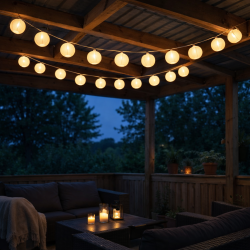 Solcelledrevet rispapirslysk�de! Indend�rs og udend�rs - IP44! Bruge s� godt som ingen str�m.