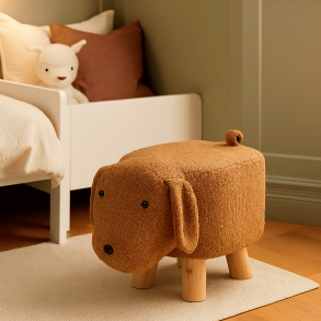 PLYS SKAMMEL TIL BRNEVRELSET!! Hundeformet skammel med trben L45XB25XH30 cm