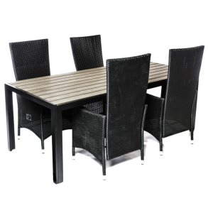 Skab hyggelige stunder i haven med Dallas luksus havem�bels�t inkl. 4 stole med indstillelig pumpe-ryg