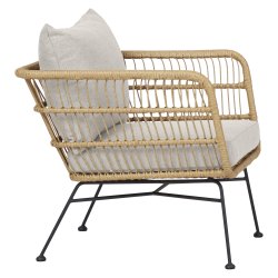 Luksus loungestol i lyst rattan - inkl. hynder. Model: Nina