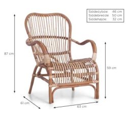 Loungestol i fltad bambu - handgjort Model: sof