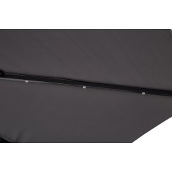 Hngeparasol med lys som lades op af solceller. Vandtt rund : 3.5 m. Farve: antracit Model: Torben