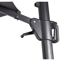 Hngeparasol med lys som lades op af solceller. Vandtt rund : 3.5 m. Farve: antracit Model: Torben