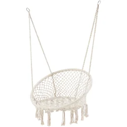 Komfortabel h�ngestol med frynser og st�loph�ng - Belastning op til 120 kg - �81/62 x H128 cm