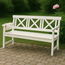 3-sitsig Sofiero trdgrdsbnk i mahognyvit HGT GLAS