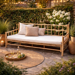 Ny Madras M/Betr�k til bambussofa i flere st�rrelses varianter - KVALITETS MADRASSER TIL DIN BAMBUS SOFA