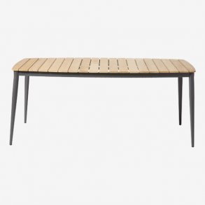 Rio Havebord i teak med aluminiumstel - vlg stelfarve!