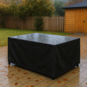 100% Vandtt overtrk sort til bord + 6-8 stole i UV-beskyttet polyester - 205x125x84 cm