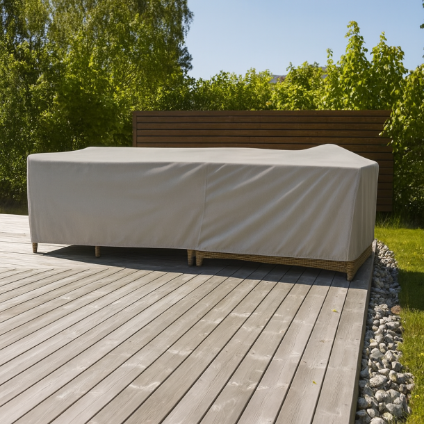 Vandtt flintgrt overtrk til dit sofast - str. 260x260x65 cm Model: Karin